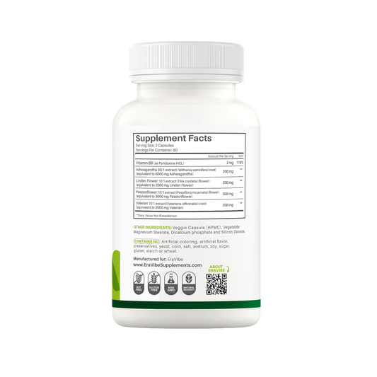 Eravibe - Ashwagandha & Valerian Root Herbal Supplement